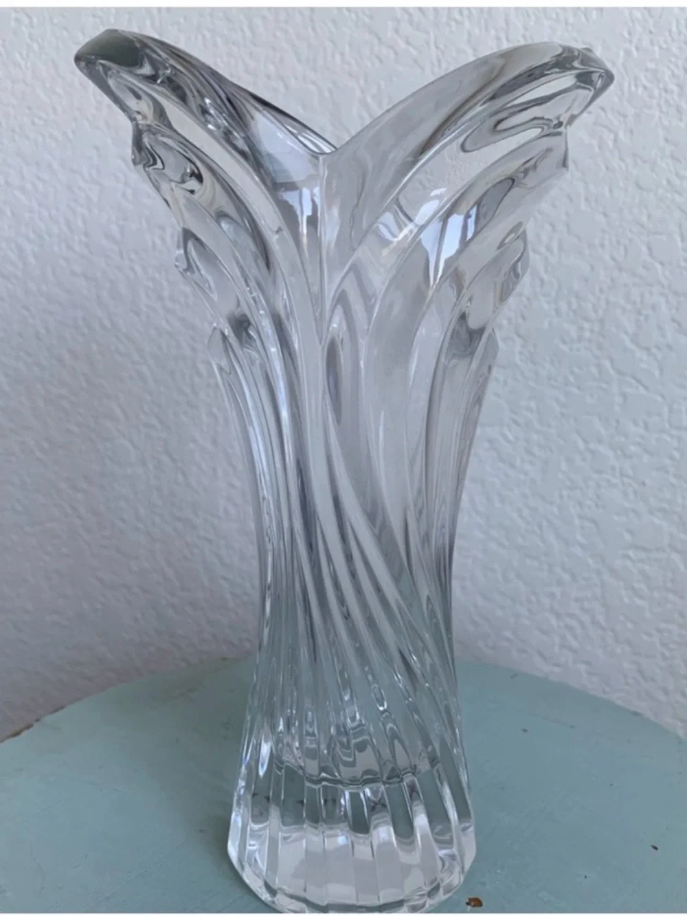 MIKASA Spring Flair Vase 8” Crystal Vintage With Box Tag Japan Discontinued